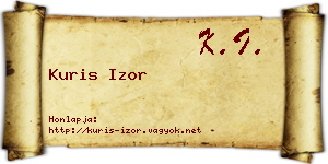 Kuris Izor névjegykártya